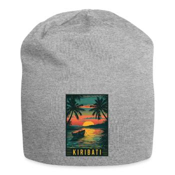 Erleben Sie das tropische Inselparadies Kiribati - Jersey-Beanie - Grau meliert - Vorne