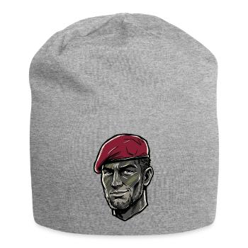 Bordeux Barett Soldier Portrait Vintage Style - Jersey-Beanie - Grau meliert - Vorne