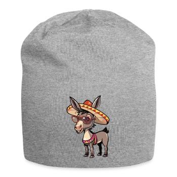 Donkey Funny Sombrero - Jersey Beanie - heather grey - Front