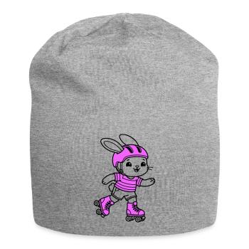 roller skating girl - Jersey Beanie - heather grey - Front