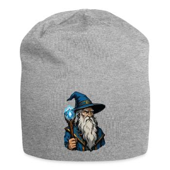 Mystischer Zauberer mit Kristallstab - Jersey-Beanie - Grau meliert - Vorne