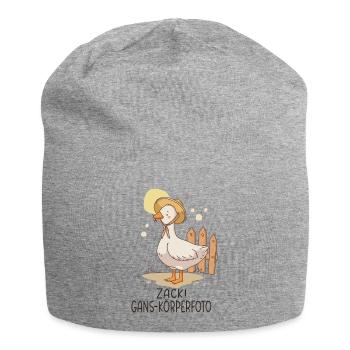Zack Gans-Körperfoto Lustiges Gänse Motiv - Jersey-Beanie - Grau meliert - Vorne