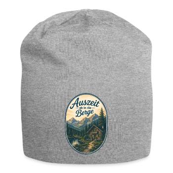 Auszeit in die Berge - Jersey-Beanie - Grau meliert - Vorne