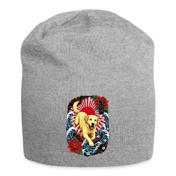 Labrador Retriever im Japan Tattoo Stil - Jersey-Beanie - Grau meliert - Vorne
