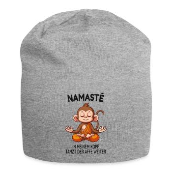 Namasté – Der Affe tanzt im Kopf - Jersey-Beanie - Grau meliert - Vorne