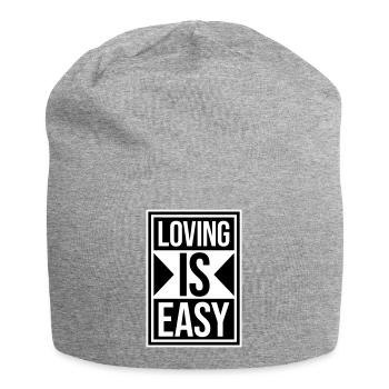 Loving Is Easy Inspirierend Romantisch Spruch Logo - Jersey-Beanie - Grau meliert - Vorne