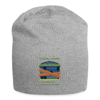 Ich kam, ich sang: zerbrochenes Fenster - Jersey-Beanie - Grau meliert - Vorne