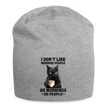 I Dont Like Morning People Cat - Jersey-Beanie - Grau meliert - Vorne