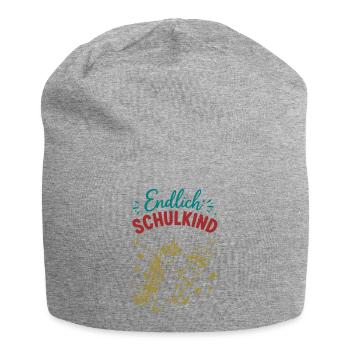 Endlich Schulkind - Jersey-Beanie - Grau meliert - Vorne