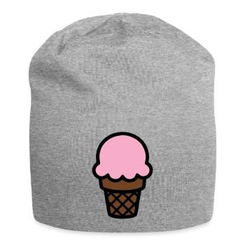 Eiscreme Waffel Icon - Jersey-Beanie - Grau meliert - Vorne