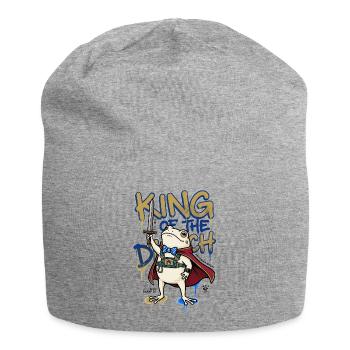 Frog King Ditch D20 RPG Amphibian Knight Art - Jersey Beanie - heather grey - Front