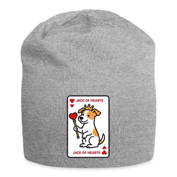 Jack Russell Of Hearts Original Design - Jersey Beanie - heather grey - Front