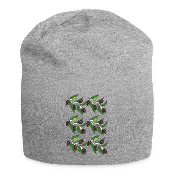 Olive Branch Pattern - Jersey Beanie - heather grey - Front
