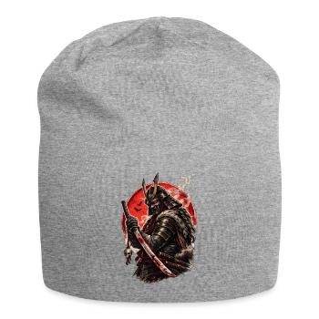 Blood Moon Samurai Warrior - Jersey Beanie - heather grey - Front