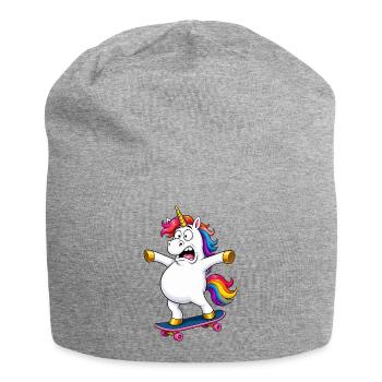 Wobbly Unicorn Skateboard Fail - Jersey Beanie - heather grey - Front