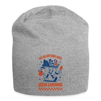 Ask Me Anything About Urban Gardening - Jersey Beanie - heather grey - Front