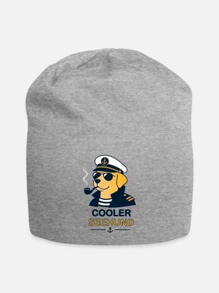 Cooler Seehund – Lustiger Segelhund - Jersey-Beanie - Grau meliert