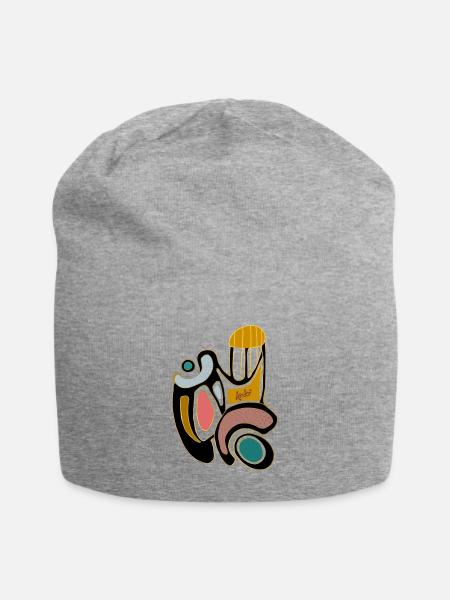 minimalist - Jersey-Beanie - Grau meliert