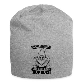 Nicht Asozial nur kein Bock auf euch - Jersey-Beanie - Grau meliert - Vorne