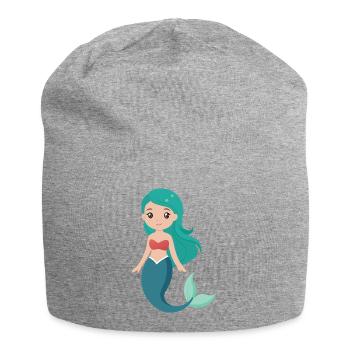 Mädchen-Meerjungfrau - Jersey-Beanie - Grau meliert - Vorne