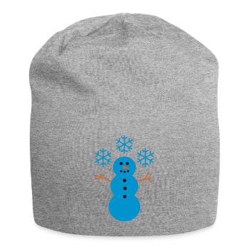 Schneemann - Jersey-Beanie - Grau meliert - Vorne