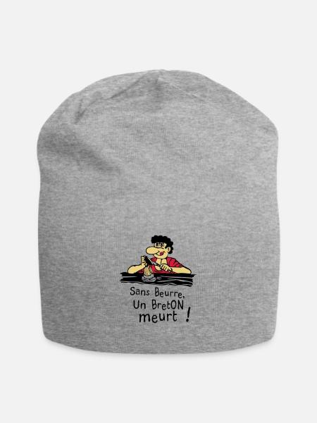 breton beurre humour citation sans dessin bd - Bonnet en jersey - gris chiné
