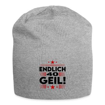 Endlich 40 Geil Geburtstag Birthday - Jersey-Beanie - Grau meliert - Vorne