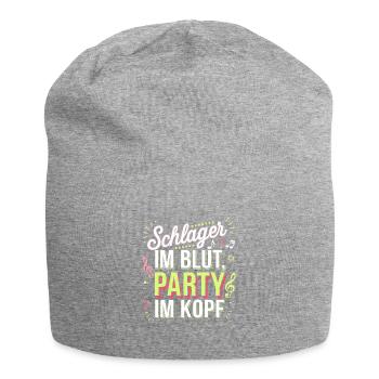 Schlager in the blood, party in the head - Jersey Beanie - heather grey - Front