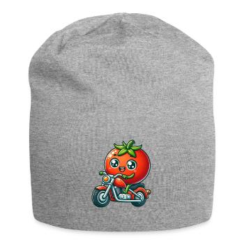 Funny Tomato Riding On Motorcycle - Jersey Beanie - heather grey - Front