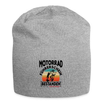 Motorrad Führerschein bestanden - Jersey-Beanie - Grau meliert - Vorne