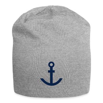 Bleu ancre - Bonnet en jersey - gris chiné - Devant