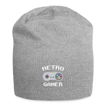 Gamer rétro blanc - Bonnet en jersey - gris chiné - Devant
