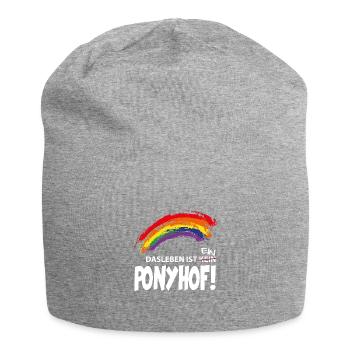 Leben ist kein Ponyhof - Jersey-Beanie - Grau meliert - Vorne