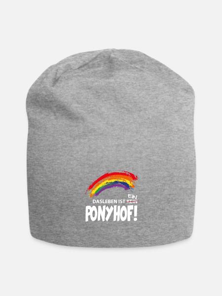 Leben ist kein Ponyhof - Jersey-Beanie - Grau meliert