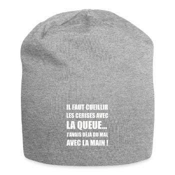 Citation drôle - Bonnet en jersey - gris chiné - Devant