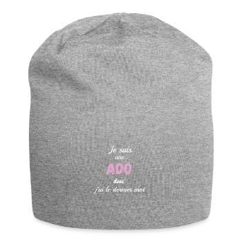 t-shirt adolescente: Humour, ado, idée cadeau - Bonnet en jersey - gris chiné - Devant