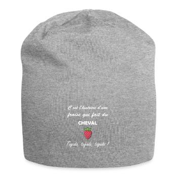 c'est l'histoire d'un fraise cadeau humour drôles - Bonnet en jersey - gris chiné - Devant