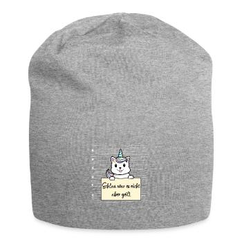 Einhorn Katze lustiger Spruch humor Gefängnisbild - Jersey-Beanie - Grau meliert - Vorne