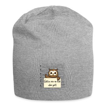 Eule lustiger Spruch humor Gefängnisbild - Jersey-Beanie - Grau meliert - Vorne