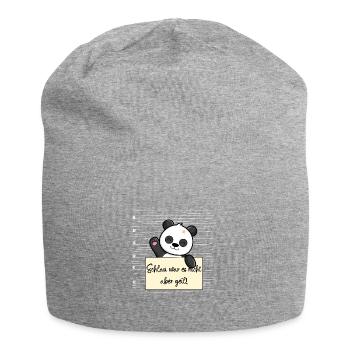 Panda lustiger Spruch humor Gefängnisbild - Jersey-Beanie - Grau meliert - Vorne