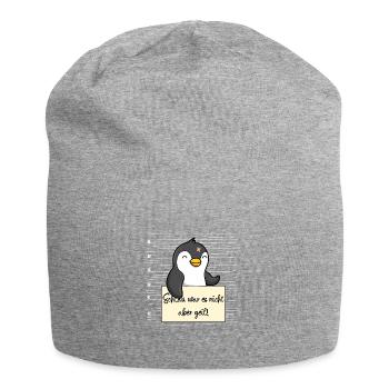 Pinguin lustiger Spruch humor Gefängnisbild - Jersey-Beanie - Grau meliert - Vorne