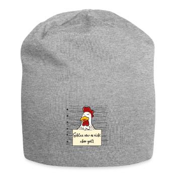 Huhn lustiger Spruch humor Gefängnisbild - Jersey-Beanie - Grau meliert - Vorne