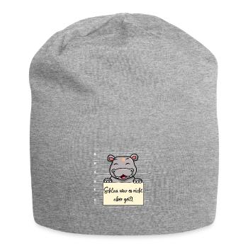 Nilpferd lustiger Spruch humor Gefängnisbild - Jersey-Beanie - Grau meliert - Vorne
