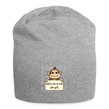Affe lustiger Spruch humor Gefängnisbild - Jersey-Beanie - Grau meliert - Vorne