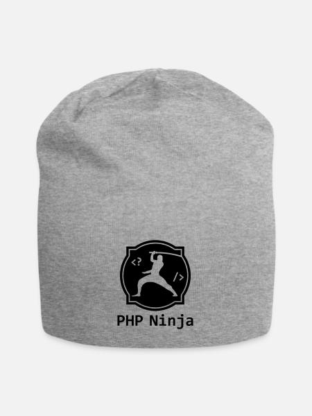 PHP Ninja - PHP Programmierer Coder Nerd Webdesign - Jersey-Beanie - Grau meliert