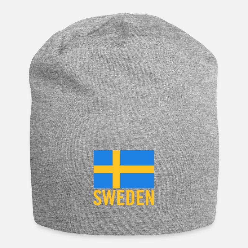 Suède avec drapeau suédois - Bonnet en jersey - gris chiné