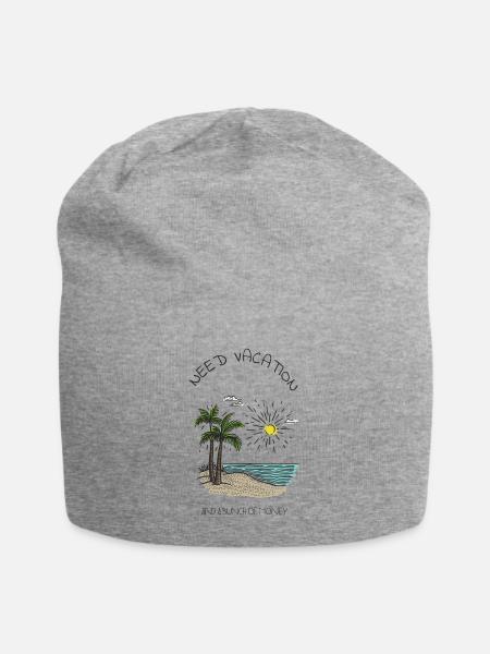 Need Vacation - Jersey-Beanie - Grau meliert