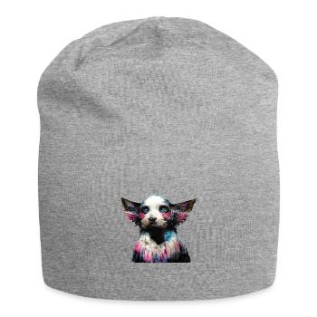 Dog portrait watercolor painting #dog - Jersey Beanie - heather grey - Front
