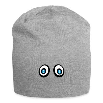 Blaue Augen - Jersey-Beanie - Grau meliert - Vorne