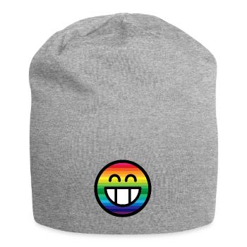 Emoticon Rainbow Grin - Jersey Beanie - heather grey - Front